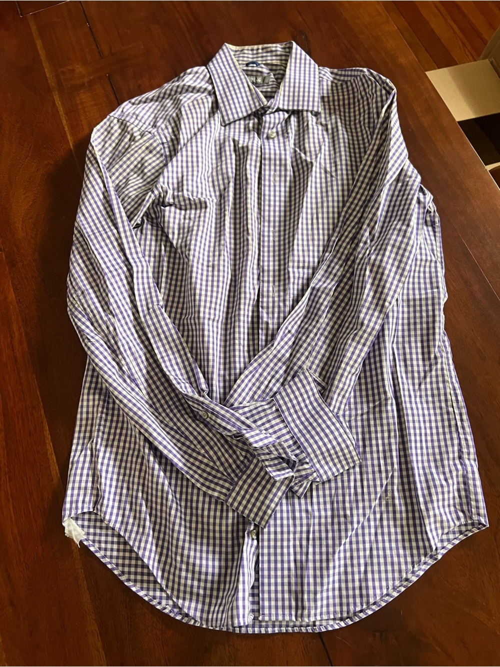 Men’s Purple gingham dress shirt | Kenneth Cole | Medium